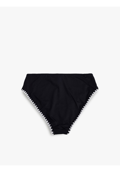 Koton Yüksek Bel Kroşe Detaylı Bikini Altı Siyah 5sak00059mm Siyah