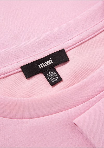 Mavi - Bisiklet Yaka Pembe Sweatshirt 168837-71117 Pembe