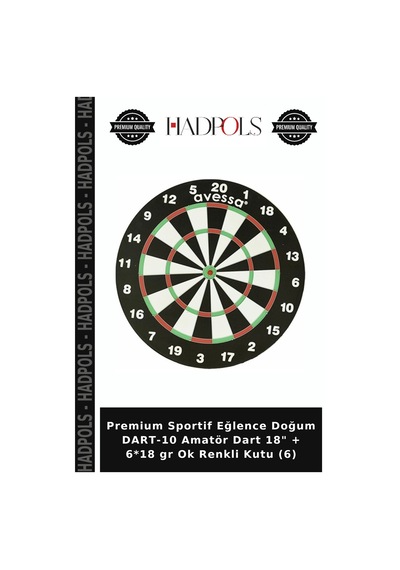 Premium Sportif Eğlence Doğum Dart-10 Amatör Dart 18" + 6 18 Gr Ok Renkli Kutu 6