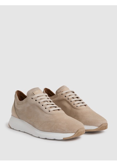 Cacharel Bej %100 Deri Süet Sneaker Ayakkabı