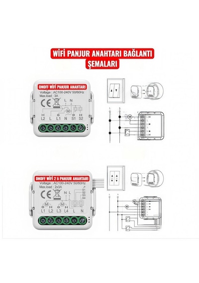 Tuya Destekli Akıllı Wifi Panjur Anahtar Modülü