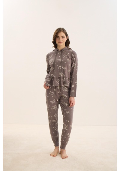 Sevim Kadın Uzun Kol Kapüşonlu Antrasit Pijama Takım C4t8n9o51 001 Sevim Kadın Uzun Kol Kapüşonlu Antrasit Pijama Takım C4t8n9o51 001
