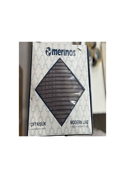 Merinos Modern Line 3 Parça Battaniye Seti Kül Moru