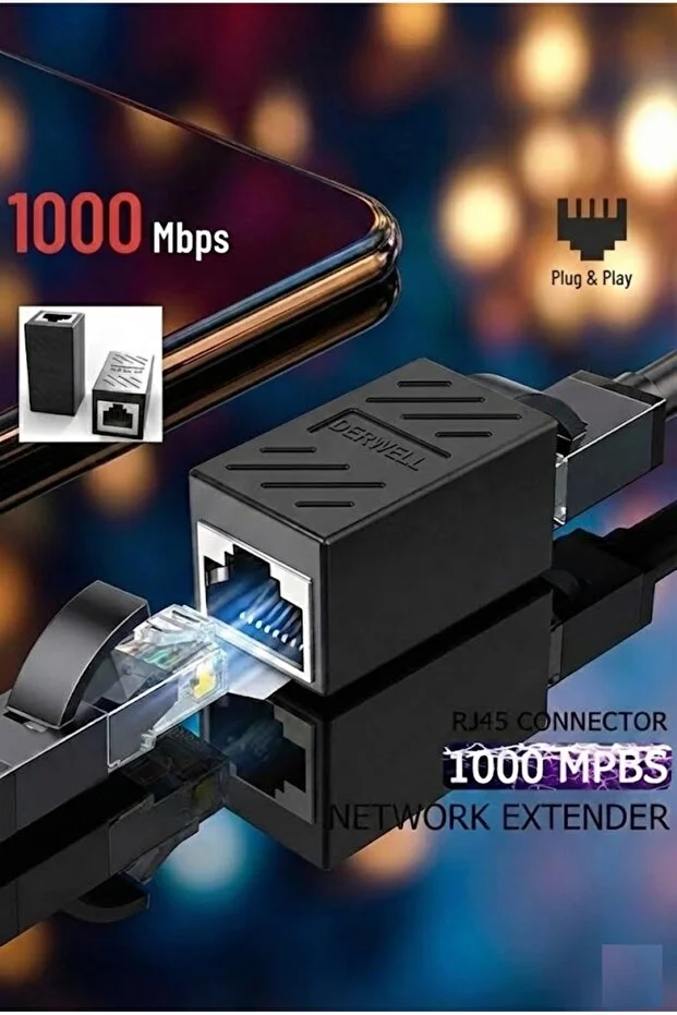 Gigabit Destekli Rj45 Dişi Dişi Cat5e/cat6/7/8 Ethernet Internet Lan Ağı Birleştirici Ara Aparatı