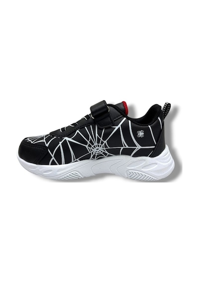 Cakgo 836-26 Deri Spiderman Baskılı Cırtlı Erkek Çocuk Sneaker Siyah Beyaz 31-35 Siyah