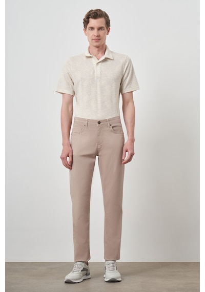 Morven Erkek Bej Pamuk 5 Cep Dynamic Fit Jean Kot Pantolon 25ms003039653 Bej