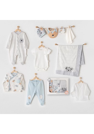 Melonika Koala 10 Parça Hastane Çıkışı Grey Melange Çok Renkli