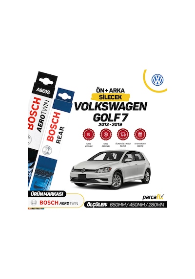 Vw Golf 7 Ön Arka Bosch Aerotwin Silecek Takımı 2013-2019