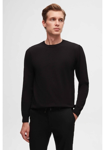 Twn Slim Fit Siyah Düz Örgü Kazak 5ec062256783m 001