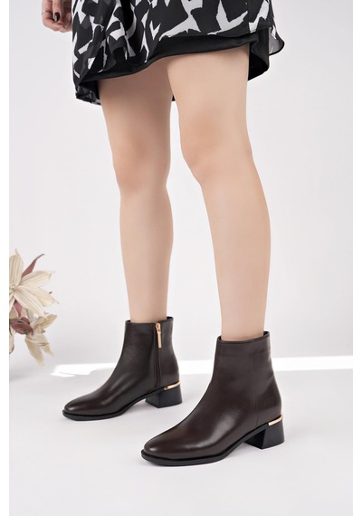 Nesilshoes Nesil Shoes Mddm 9711 Kahve Topuklu Kadın Bot