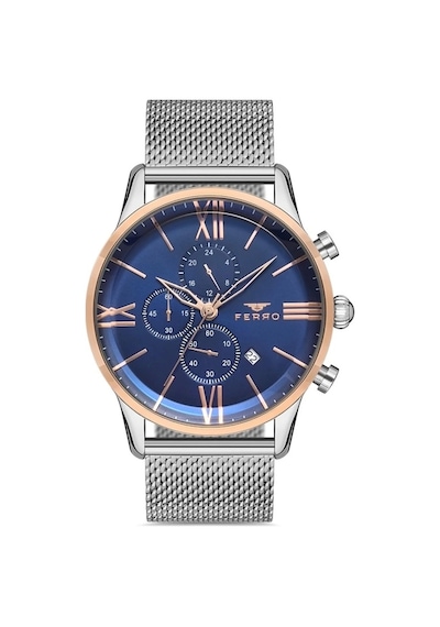 Ferro Gümüş Hasır Kordon Erkek Kol Saati Fm1536c-e Rose Gold - Gümüş
