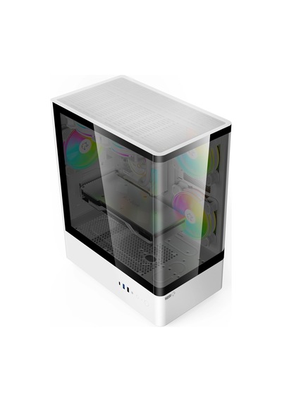 Gametech Intense White 600w 80+ Plus Tuş Kontrollü Rgb 5x120 Mm Fan Gaming Beyaz Bilgisayar Kasası