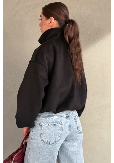 Madmext Siyah Kaşe Bomber Kadın Ceket Mg2902