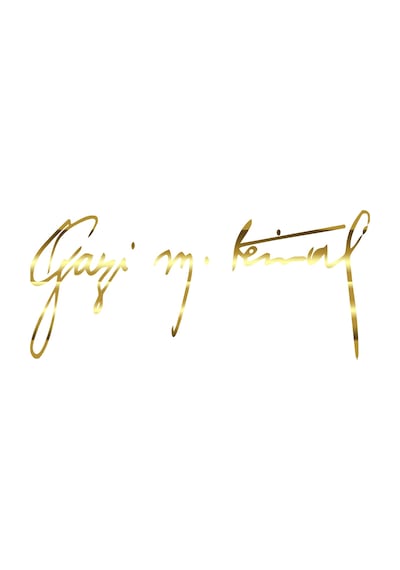 Gazi Mustafa Kemal İmzası Sticker17x17 Cm Gold