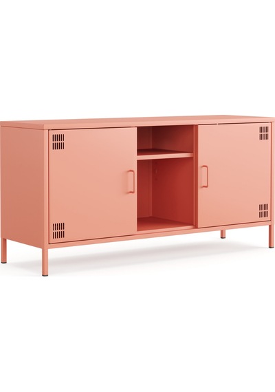 Tv Ünitesi, Tv Dolabı,2 Kapaklı, Açık Raflı 130,50 X 40 X 64,50 Cm Ral 3022 Somon Tv Ünitesi, Tv Dolabı,2 Kapaklı, Açık Raflı 130,50 X 40 X 64,50 Cm Ral 3022 Somon