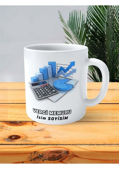 Vergi Memuru Meslek Baskılı Kupa Bardak Çift Taraflı Baskı Kişiye Özel Model 5 Çok Renkli