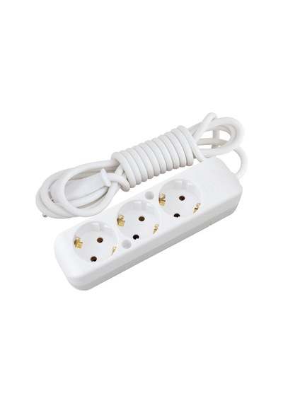 3 Adet-3 Soketli Topraklı Grup Priz 5 Metre Kablolu - 3 Adet Çoklu Priz Seti 3x1 Mm² Esnek Yumuşak Ttr Kablo Beyaz Çoklu Priz Uzatma Kablosu 0