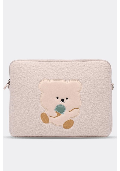 Mussen Teddy Bear Laptop Kılıfı 13" & 14" İnç Uyumlu Bej