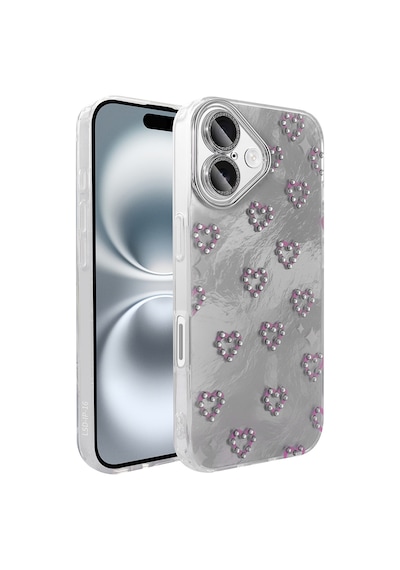 Apple Uyumlu iPhone 16 Kılıf Kamera Korumalı Figürlü Zore Ponti Silikon Kapak Beyaz