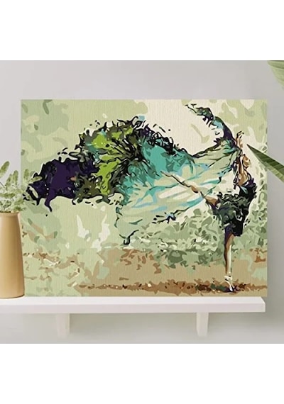 Sayılarla Boyama Tuval Seti 40x50 Cm - Balerin, Fırça Ve Boya Dahil