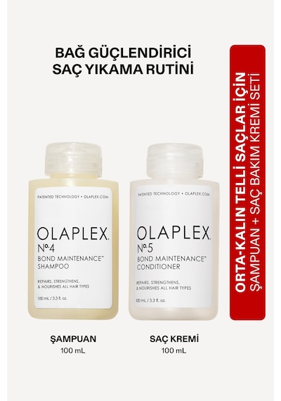 Olaplex No. 5 Bond Maintenance Conditioner 100 ML + No. 4 Bond Maintenance Shampoo 100 ML