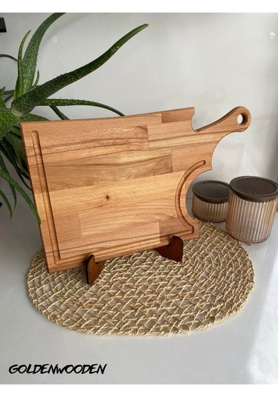 Balta Doğal Ahşap Sunum Tabağı Ahşap Sunumluk Kayın/gürgen Boy:45cm En:27cm