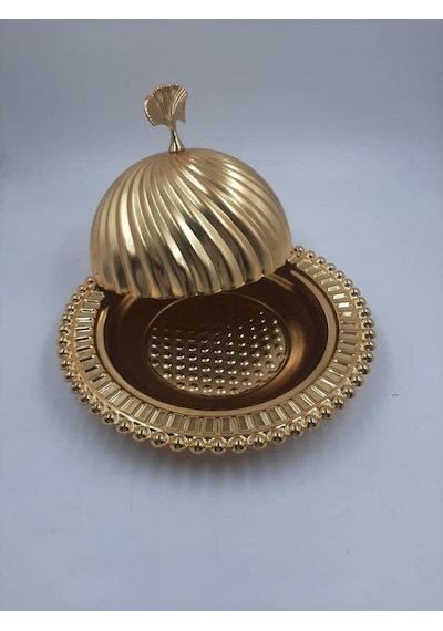 Cansu Home No:320 25 Cm Yuvarlak Şekerlik Gold
