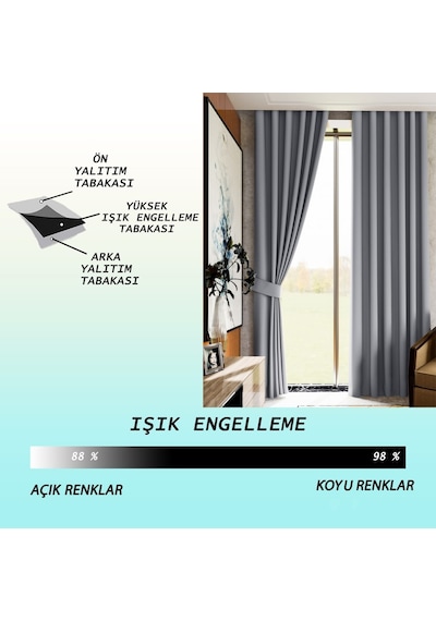 Karartma Perde Blackout Fon Perde- Modern House (443982017) Karartma Perde Blackout Fon Perde- Modern House (443982017)