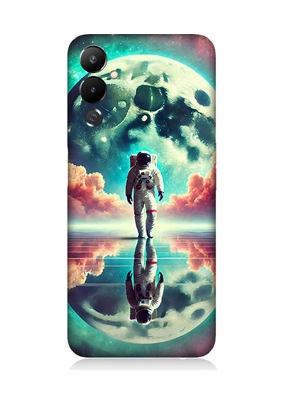 Tecno Pova 3 Uyumlu Ay Yolu Astronot Yolculuğu Desenli Silikon Kılıf Çok Renkli