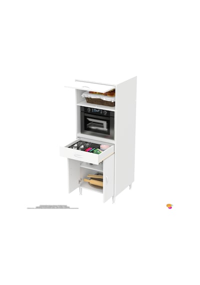 Modilayn Oslo 60x162,4x56 Cm, 1 Çekmece, 2 Kapaklı. Ekmeklik / Fırın / Mikrodalga Dolabı. Beyaz Modilayn Oslo 60x162,4x56 Cm, 1 Çekmece, 2 Kapaklı. Ekmeklik / Fırın / Mikrodalga Dolabı. Beyaz