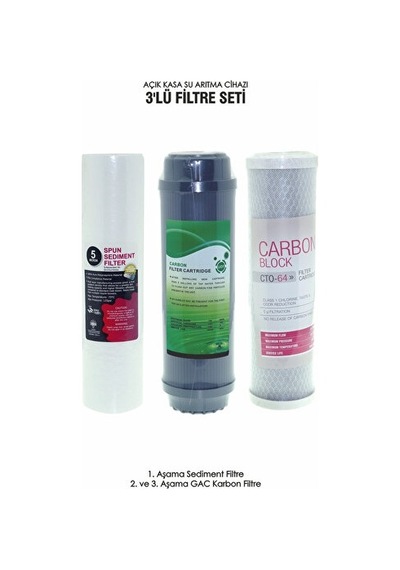 Reverse Osmosis Su Arıtma Cihazı 3'lü Filtre Seti