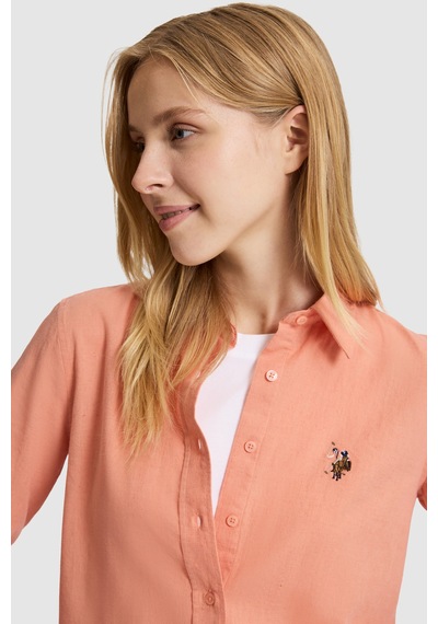 U.S. Polo Assn. U.s. Polo Assn. Kadın Mercan Gömlek Basic 50320204-vr204 Coral