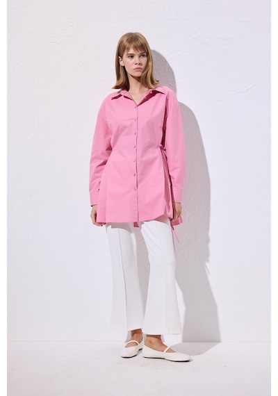 Manuka Bağlama Detaylı Gömlek Pembe Ss25gml00018-78 Pembe