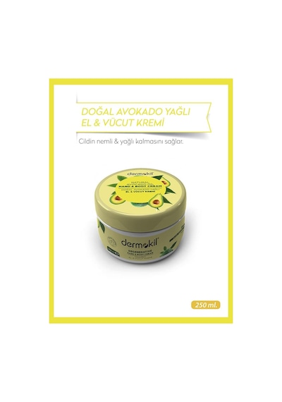DERMOKİL Avokado Özlü El ve Vücut Kremi 250 ml