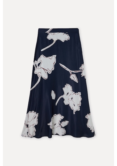 Mudo Kadın Kadın Lacivert Floral Desenli A Form Midi Etek 1267427