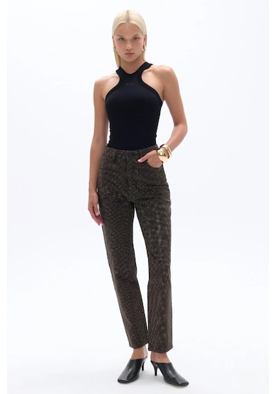 N25kd18123 Nocturne Jean Pantolon Siyah-gold Siyah