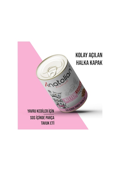Anatolian Premium Tavuklu Parça Etli Yavru Kedi Konservesi 400 G