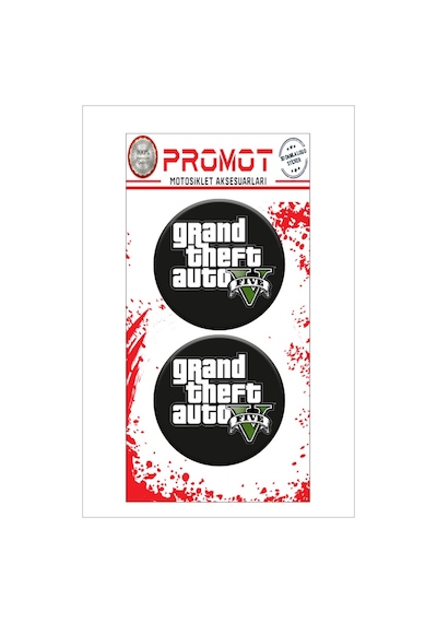 Grand Theft Auto Tasarımlı 3d Kabartmalı Damla Sticker 5cmx5cm 03