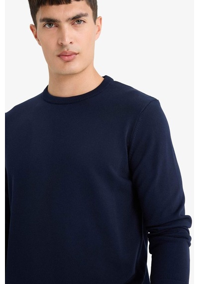 Defacto Regular Fit Bisiklet Yaka Basic Düz Premium Triko Kazak A5268ax25aunv64 Lacivert