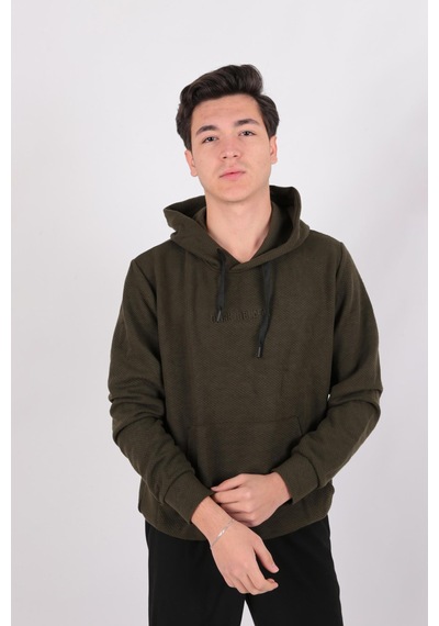 Five Pocket Fp24b2124 Erkek Kapşonlu Kanguru Cepli Sweatshirt Haki