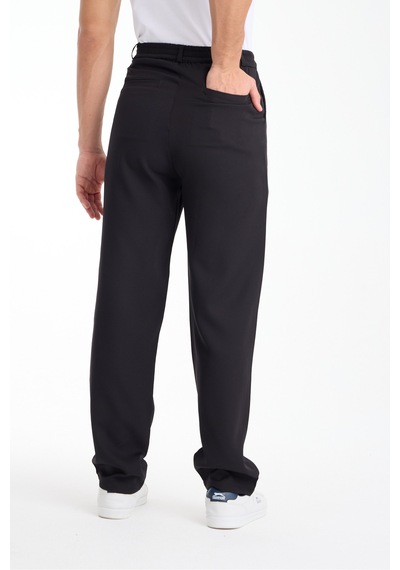 Gugus Erkek Baggy İthal Kumaş Pantolon Siyah