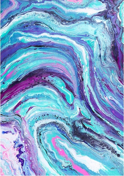 Yağlı Boya Tablo %100 El Yapımı 84cmx115cm Ebru Soyut