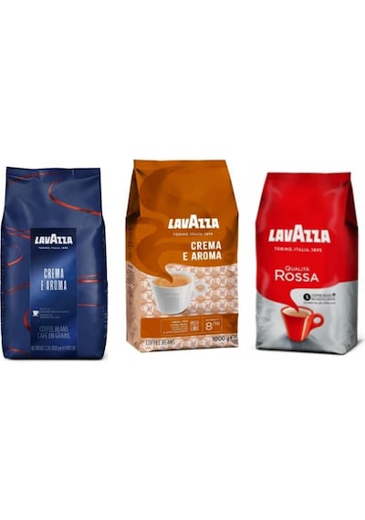 Lavazza Crema E Aroma 1kg + Qualita Rossa 1kg + Crema E Aroma Espresso Çekirdek Kahve 1 Kg 1 Kg X 3 Çekirdek Kahve