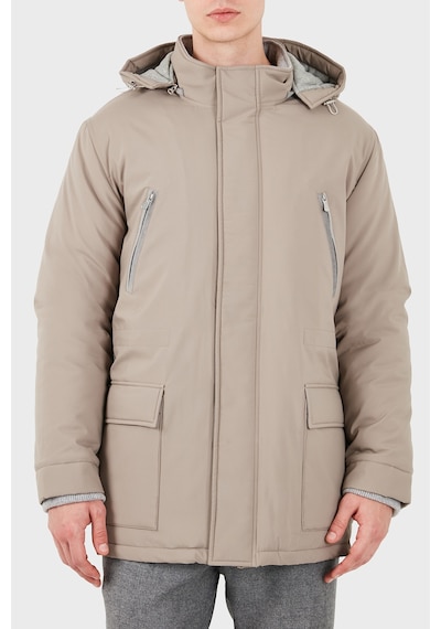 Gran Sasso Regular Fit Çıkarılabilir Kapüşonlu Ceket Erkek Ceket 78195 69318 120 Toprak