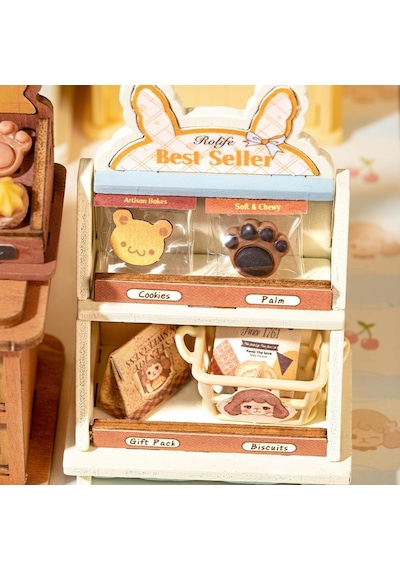 Rolife Dg177 Kurabiye Dükkanı Cookii Bunny's Cookie Shop Dıy Minyatür Maket Model Set Mini Dollhouse 3d Model Kit Detaylı Dekoratif Hobi Seti 3d Puzzle Tiny House
