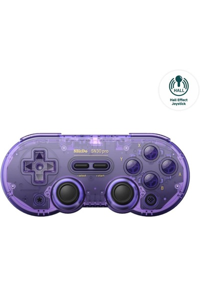 8bitdo Sn30 Pro Bluetooth Kablosuz Hall Effect Oyun Kolu Mor Switch/switch 2,pc,macos,android