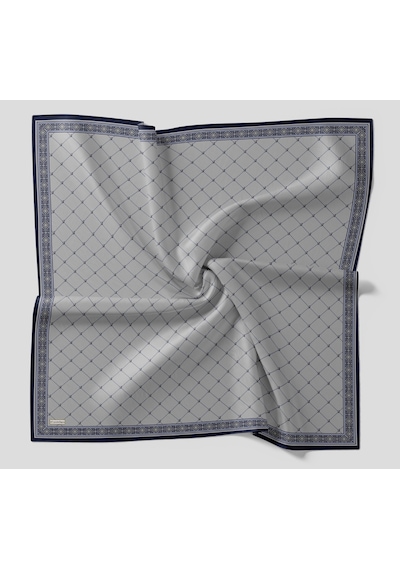 Luven Sara Baklava Desen Eşarp Lacivert Gri Lacivert - Gri