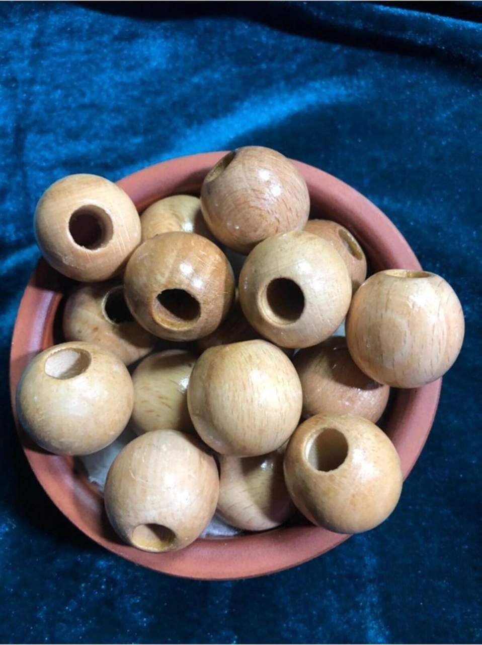 26mm Vernikli Ahşap Boncuk - 10 Adet -