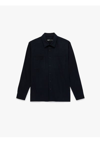Koton Regular Fit Cepli Klasik Yaka Uzun Kollu Gömlek Lacivert 6sam60036nw Lacivert