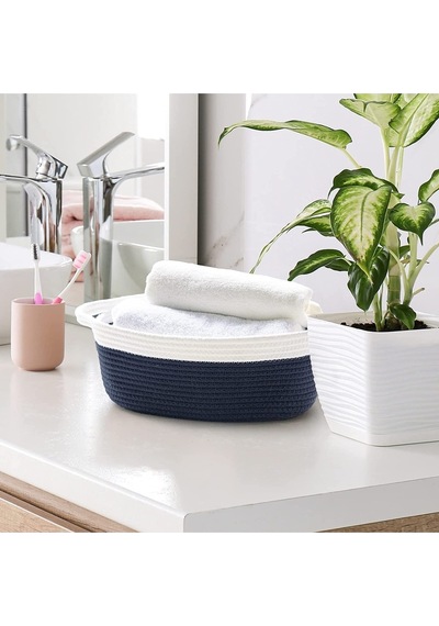 Mavaux Oval Jüt Düzenleyici Sepet 30cm X 12cm Siyahbeyaz